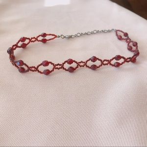 Vintage Red beaded choker